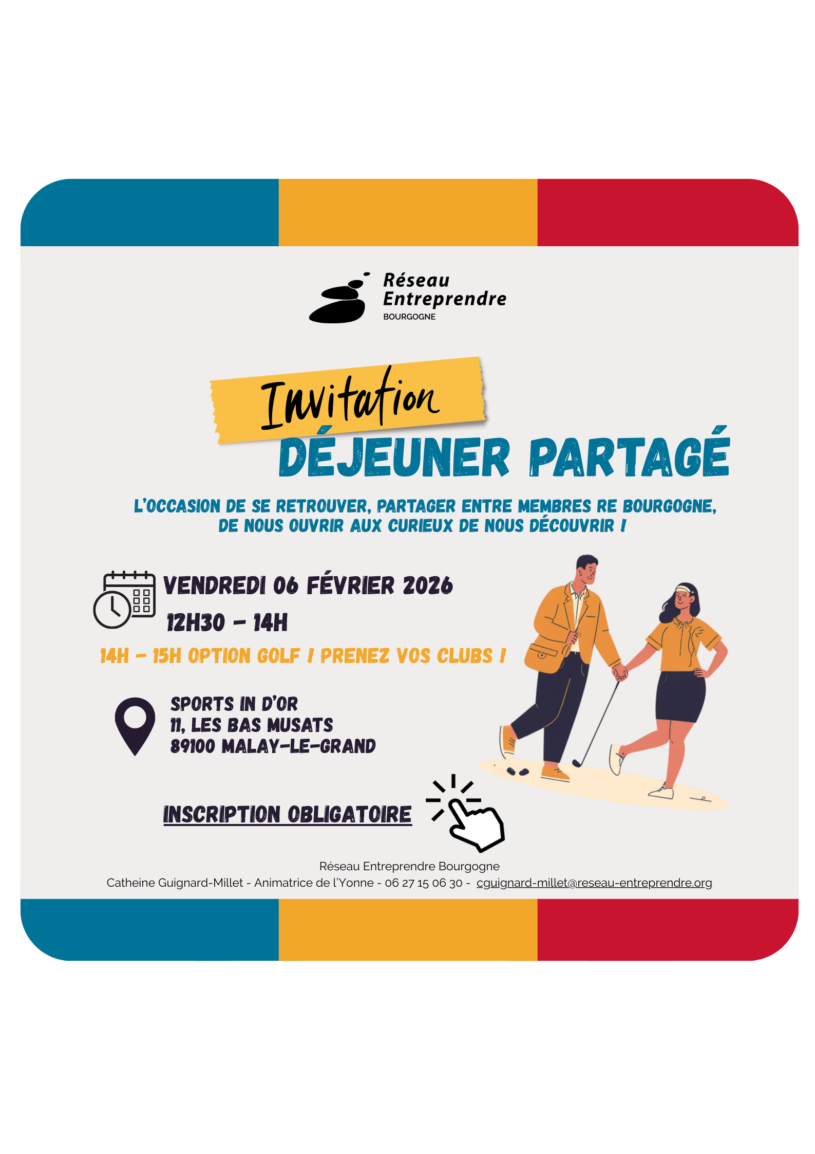 Le 06/02/2026 - Déjeuner Partagé : un rendez-vous ouvert à tous ceux qui souhaitent découvrir Réseau Entreprendre® Bourgogne